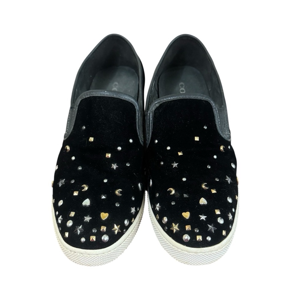 Coach Black Slip-On Sneakers with Studded Accents - Picture 1 of 9